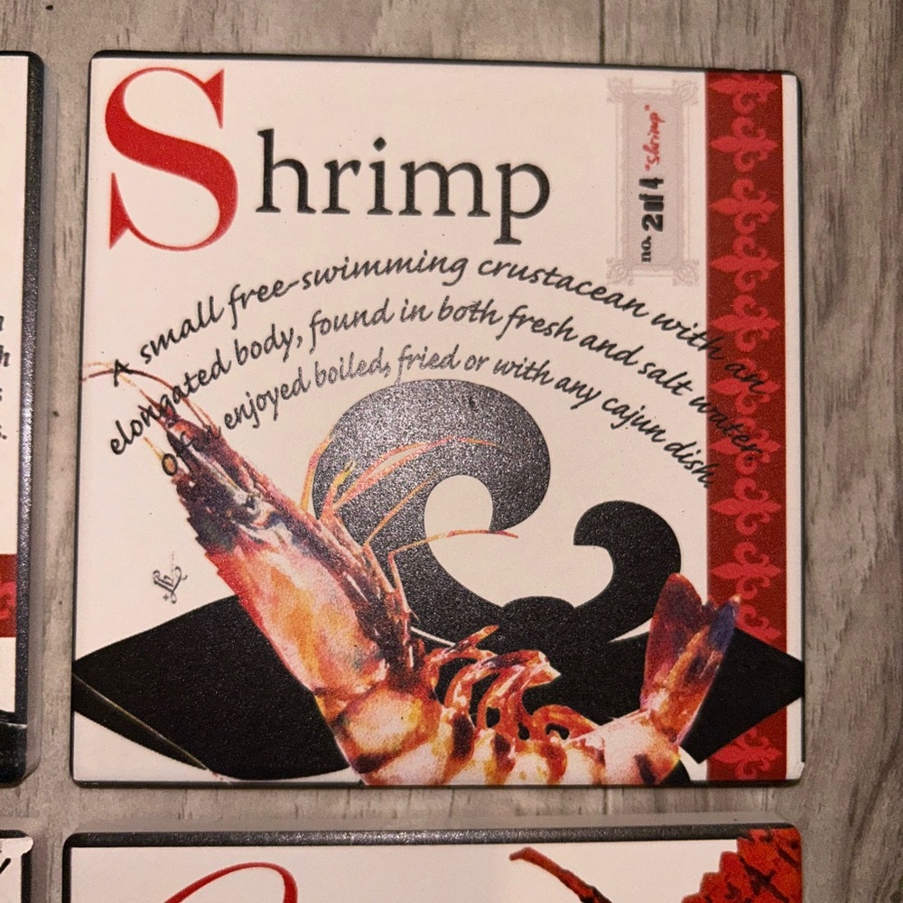 (4pc)Coaster Set 🦀🦞🦐 - Picture 3 of 6